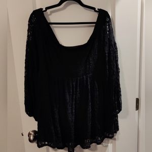 Torrid Black Lace Off Shoulder Shirt Size 2